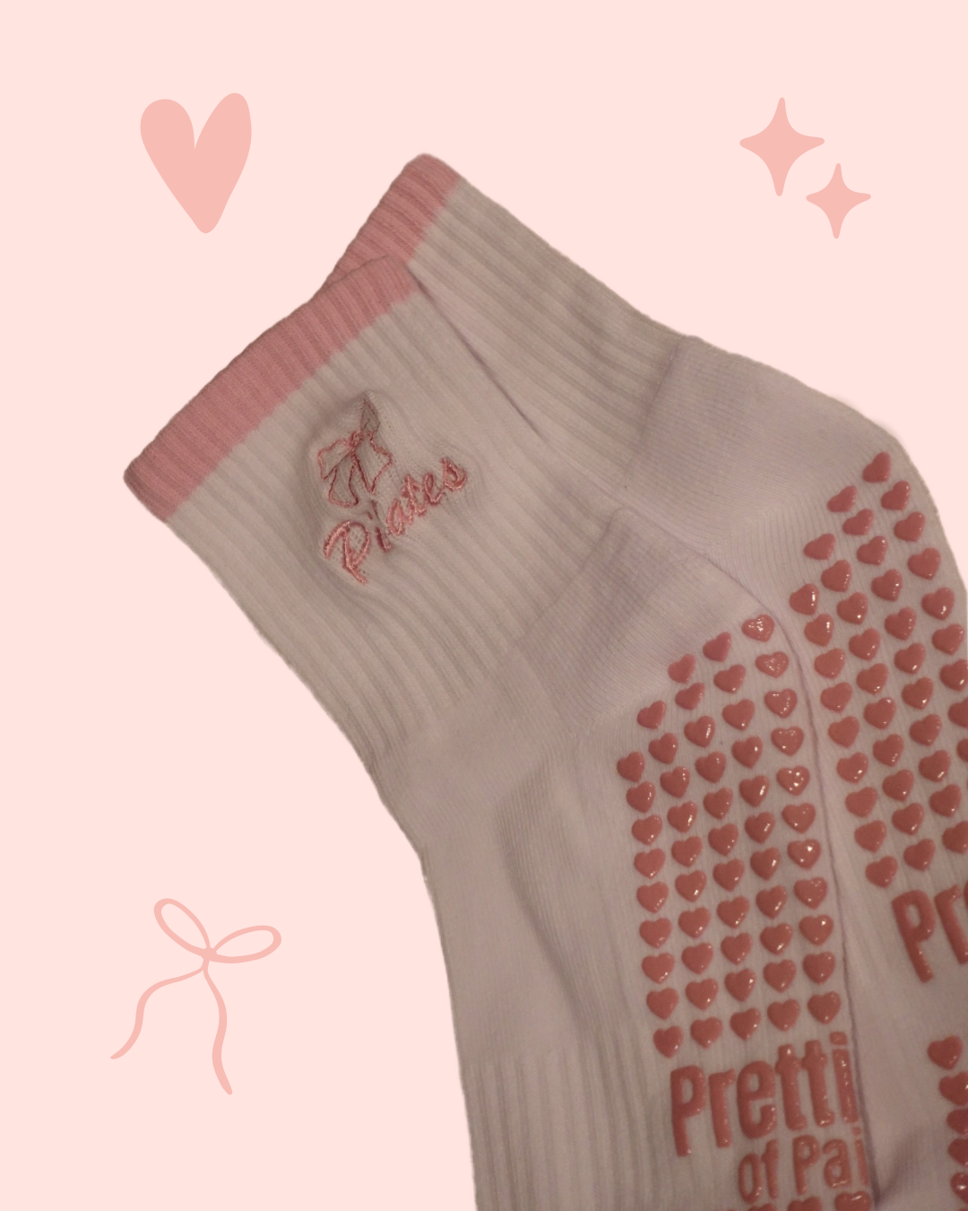 Pink Ruffle "Pilates" Grip Sock