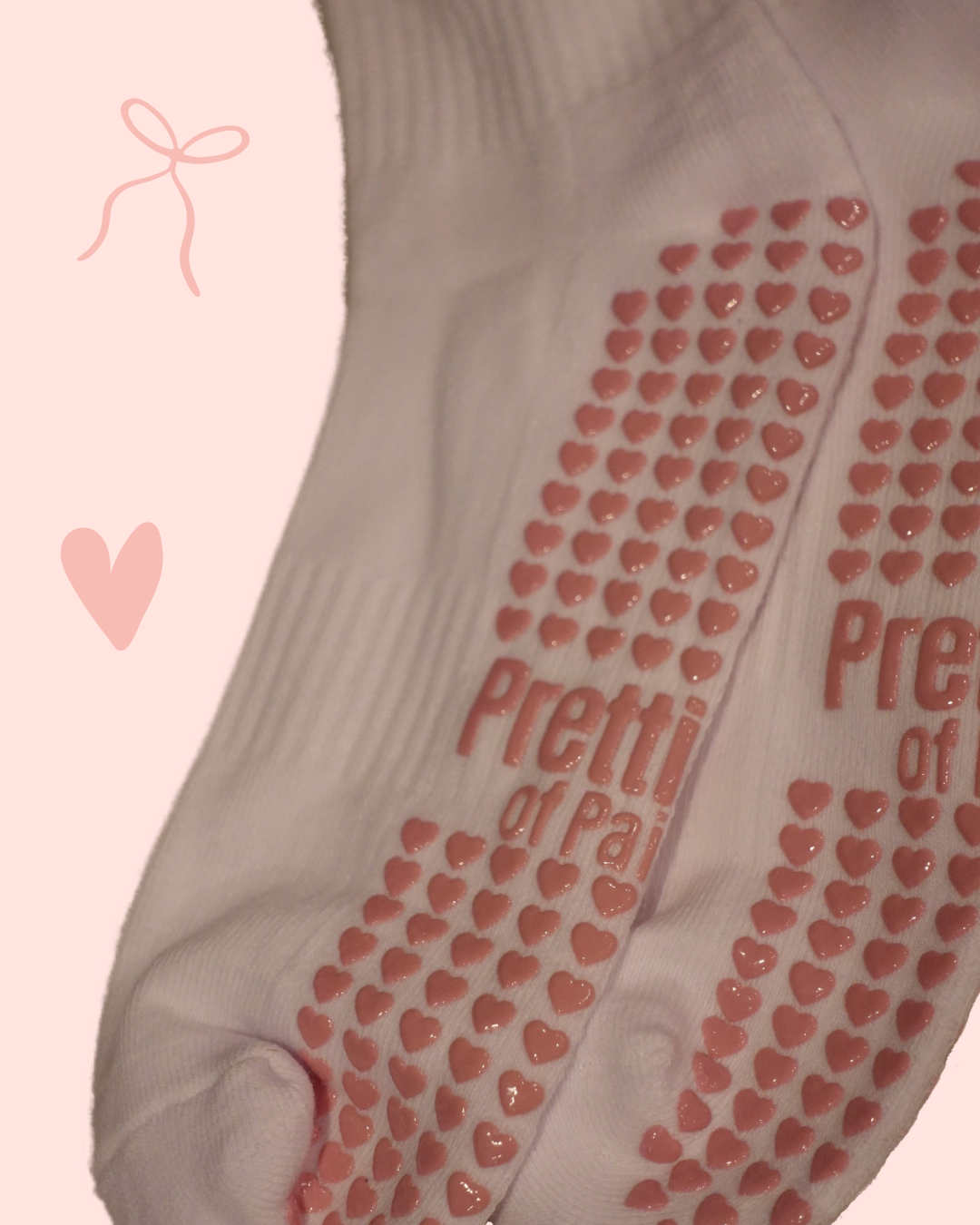 Pink Ruffle "Pilates" Grip Sock
