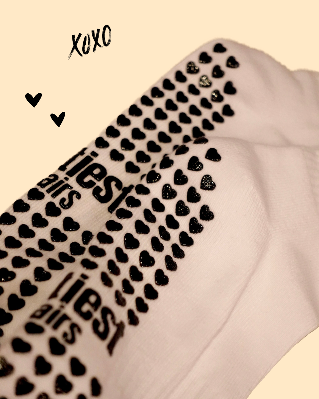 Prettiest of Pairs Black Logo Grip Sock