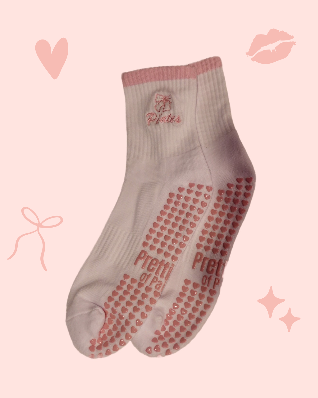 Pink Ruffle "Pilates" Grip Sock