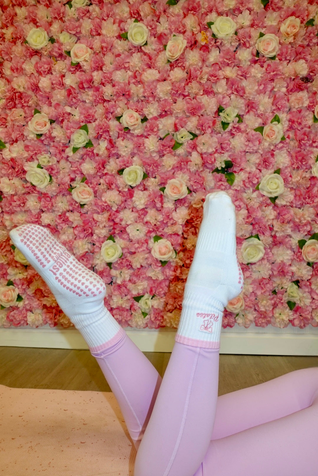 Pink Ruffle "Pilates" Grip Sock
